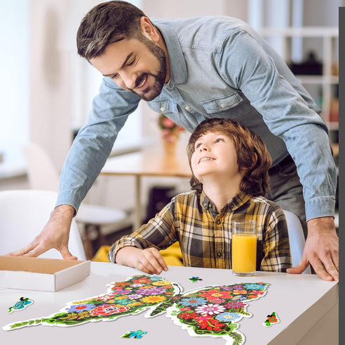 Puzzles for Kids Ages 6-8, 8-10 and Adults, Butterfly Shaped Jigsaw Puzzles for Home Wall Decor