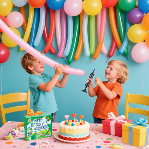 LXZFCRG 100Pcs Long Balloons with Pump, Premium Latex Twisting Balloons animal kit, Birthday Gifts for Girls and Boys