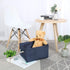 uxcell Dark Blue Medium Fabric Storage Basket with Dual Handles, Collapsible Storage Bins for Toys Laundry Clothes