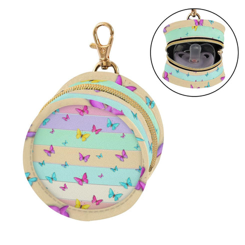 Butterfly Round Pacifier Storage Case with Zipper, Portable Pacifier Case for Travel, Diaper Bag & Purse, Pacifier