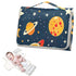 WELLDAY Space Theme Geometric Baby Changing Pad - Waterproof Diaper Changing Pad with Built-in Pillow - Portable Travel