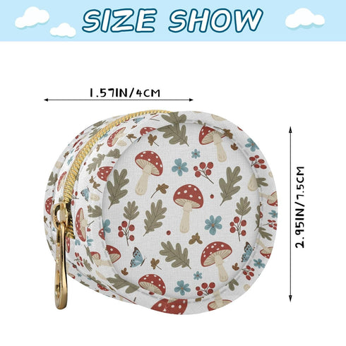 Sinestour Mushrooms Butterfly Leaves White Print Pacifier Holder Case for Diaper Bag Portable Travel Pacifier Storage