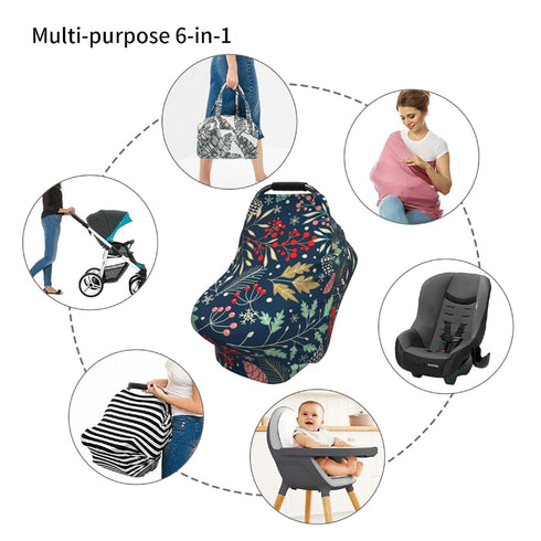 Schgap Merry Christmas Car Seat Covers for Baby, Nursing Cover Breastfeeding Baby Carrier Cover Stroller Cover