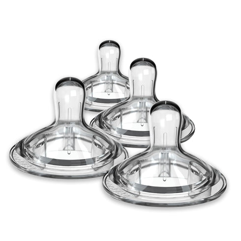 Nanobebe Nipples Baby Bottle Nipples, Silicone Nipple, Triple Vented, Ready to Use,