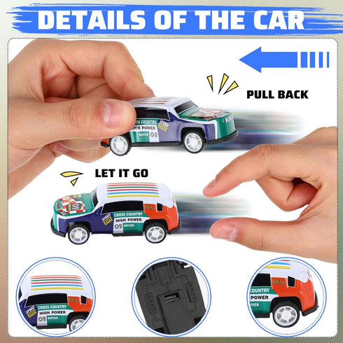 Jenaai 200 Pcs Mini Pull Back Cars, Bulk Toy Cars for Boys and Girls, Christmas Party Favor Gift