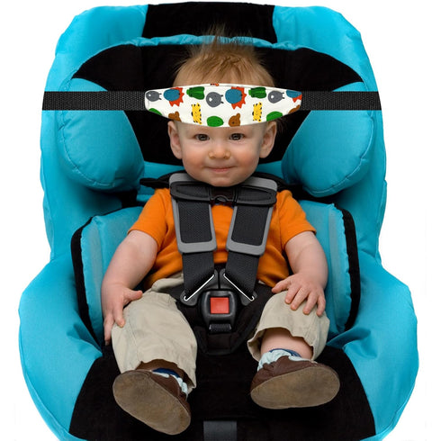 ZHOMA 3 Pcs Baby Head Support for Car Seat, Adjustable Band Strap for Stroller, Soft Neck Relief Slumber Sling