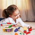Victostar Magnetic Wooden Cutting Fruits and Vegetables Play Toy Set with Basket