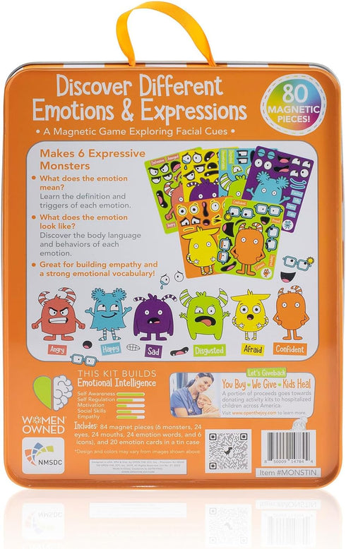 Open The Joy's Magnetic Emotions Playset, Learn and Express Feelings with Magnetic Characters, Ages 4+