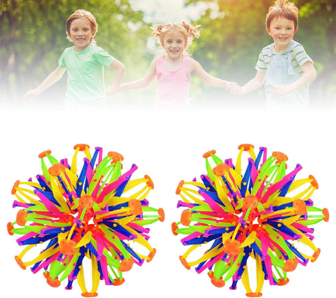 2 Pcs Colorful Sphere Breathing Ball Toy-Expandable Ball Great Anxiety Reliever Stresss Ball,Collapsible Magic Ball Toy Apply for Children and Adults Games, Interactive,ADHD-Yoga