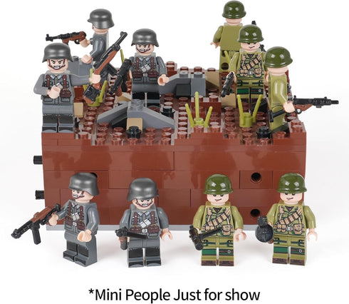 WW2 Battlefield Ground Military Building Block Set - 143PCS Fun for Kids and History Buffs
