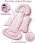 3 2-in-1 BOMOLOUR Infant Car Seat Insert, Enlarged Head Support for Baby Carseat, Reversible Newborn Insert with Strap