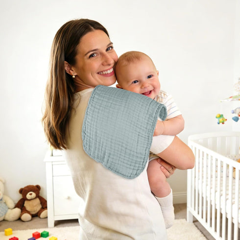 NUEUAP 20X10 Inches,Easy 10-piece Set) Muslin Burp Cloths, Soft, Breathable, Skin-Friendly and Non-irritating.Baby