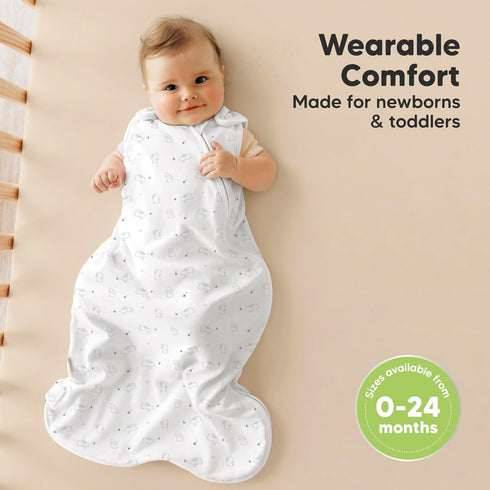 2-Pack 100% 0.5TOG 0-6 Organic Baby Sleep Sacks, Cotton - Soft & Breathable Baby Wearable Blanket, Toddler Sleeping
