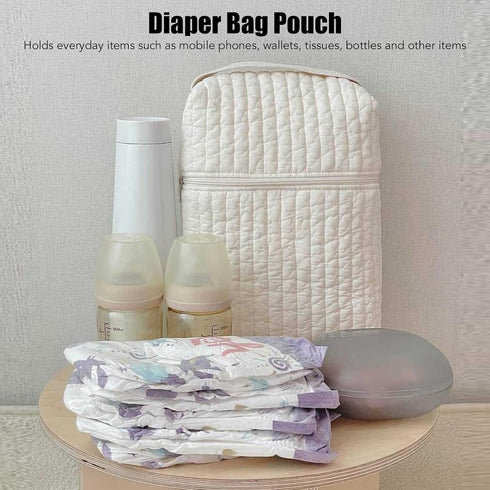 Bnineteenteam Large Capacity Cotton Diaper Storage Pouch - Portable Handheld