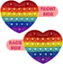 PETBSNVB Rainbow Heart Shaped Pop Bubble Valentines Fidget Toy with Letters and