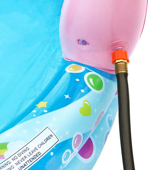BANZAI Spray 'N Splash Unicorn Pool, Inflatable Outdoor Backyard Water Slide, 78 in Length