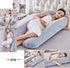 MJMH 55 inch Updated Large Inflatable Pillow Flocked Fabric Pregnancy Pillow Maternity Pillow Nursing Pillow Sleeping