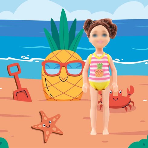 19 Pcs Mini 6 Inch Doll Clothes and Accessories, 4 Sets Fashion Dresses, Casual Tops, Pants, Swimsuits, Shoes
