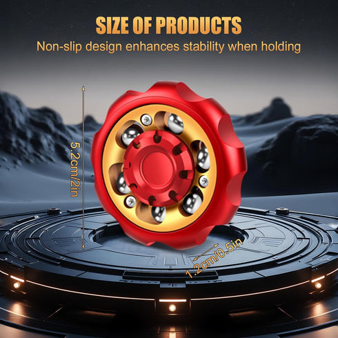 Metal Precision Fidget Spinner - Anxiety Rotator & Restless Fidget Toy, Stress-Relief Tool for Adults & Kids A (red)