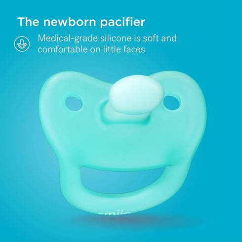 Set Set 100% Smilo Baby Bottle Feeding Gift - Bottle with Silicone Newborn Pacifier, Replacement Nipples and Baby