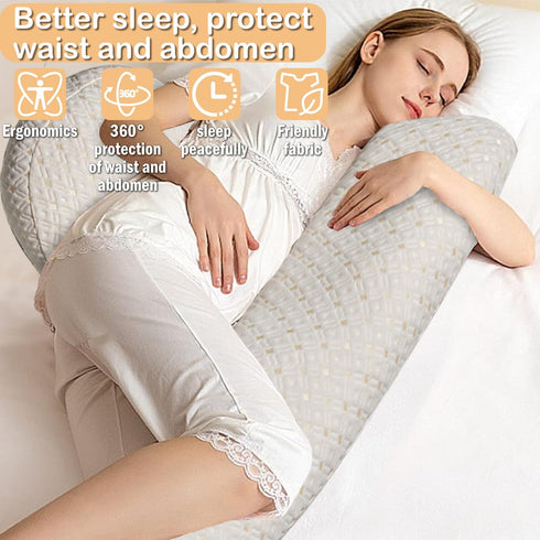 Oskeray Pregnancy Pillow for Pregnant Women, Soft Maternity Pillow with Detachable & Adjustable, Pillow with Pillow