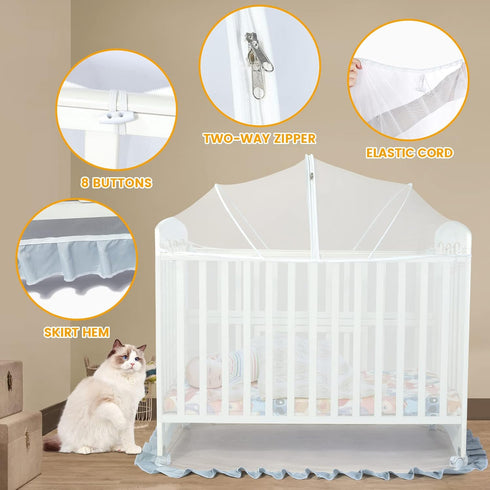 Orzbow Crib Tent to Keep Baby from Climbing Out | Breathable Pop Up Mosquito Net for Crib Net to Keep Baby in, Canopy
