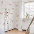 Butterfly Flower Wall Decals,Butterfly Floral Art Wall Sticker Decors,Peel and Stick Butterflies Decals for Kids