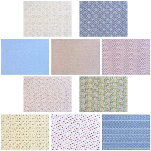 10 Sheets Dollhouse Floorboards Miniatures - Dolls House Floor Paper Card for DIY 1/12 1/6 Scale