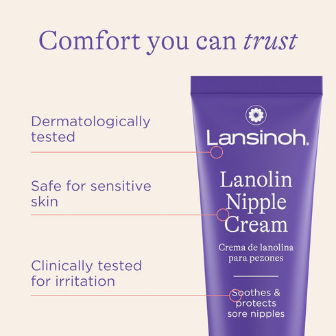 100% 1.41 Lansinoh Lanolin Nipple Cream Safe for Breastfeeding Baby, Natural Nipple Butter, Breastfeeding Essentials