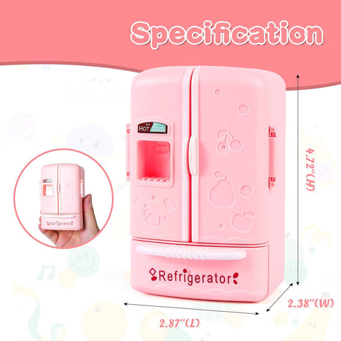 kimo Dollhouse Mini Refrigerator Furniture, Essential Kitchen Accessory for Dollhouse, Compatible with Mini Foods