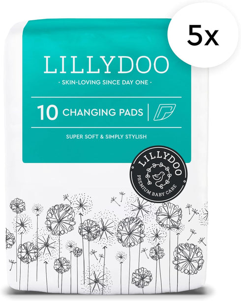 50 Count 23,6" 23,6" LILLYDOO Disposable Baby Changing Pads Liners x Super Soft, Without Perfumes & Lotions