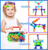 165Pcs 3 4 5 6 Genius Suckers Suction Cup Toys, Bath Sensory Toys for Kids, Colorful Building Toys Party Favor Gift