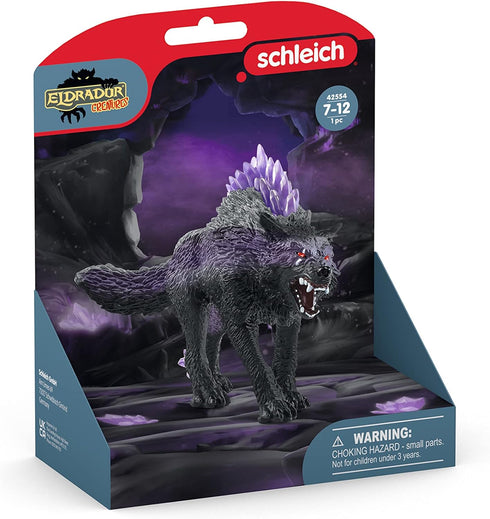 Schleich Eldrador Creatures Mythical Shadow Wolf Action Figure - Purple Coat and Translucent Back Crystals, Gift for