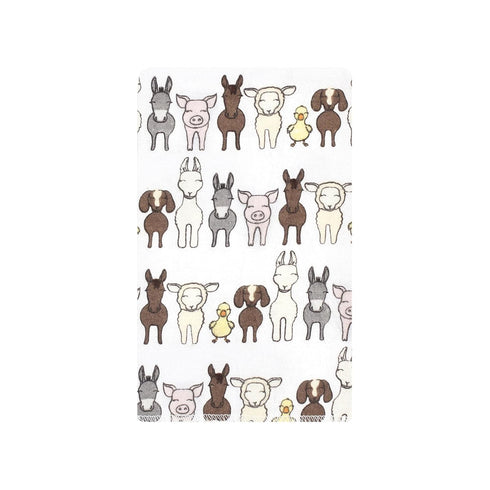 10-Pack, Hudson Baby Unisex Baby Cotton Flannel Burp Cloths Farm Friends Grey, One Size
