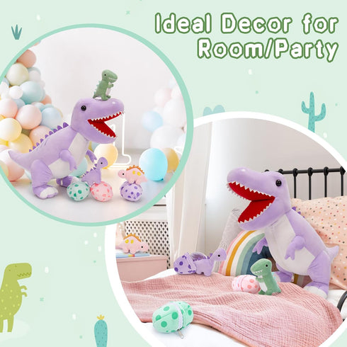 Babies,23.6'' Mommy 3 MorisMos Dinosaur Stuffed Animal with Big Stuffed Dino T-rex with Baby Dino Toys & Eggs Plush