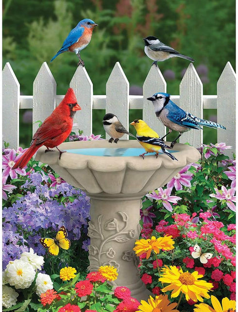 Bits and Pieces 300 Piece Jigsaw Puzzle for Adults, Summer Garden Friends by Artist Alan Giana