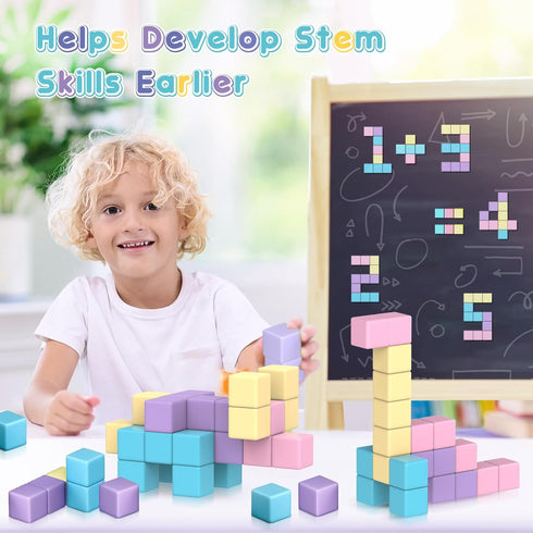 Magnetic Building Blocks Toys for Toddlers - Macaron Sensory Toys for Age 2-8, Preschool Learning Activities