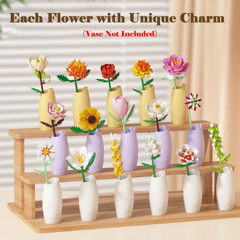 12 Set, PCS Prefilled Easter Eggs with Flower Building Blocks Easter Basket Stuffers Fillers for Teens Kids Girls Boys