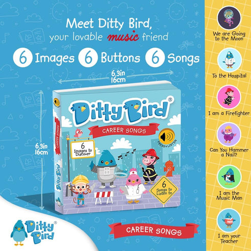 DITTY BIRD Musical Books for Toddlers | Fun Children's Nursery Rhyme Book with Sound for 1-3 Year Olds