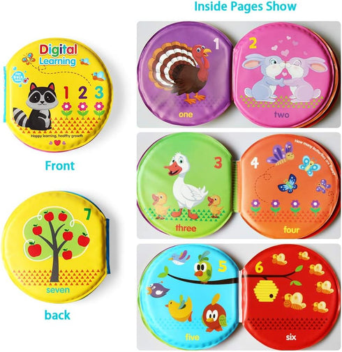 JUNSFUN Books-3PCS,Bathtub Baby Bath Toys Floating Waterproof Educational Bath Toy Books for Toddlers-Zoo Books,Fish