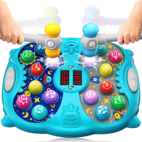 Noltola 3-12 2 Hammers, 3 3 4 5 6+ Whack Mole Game for Kids, Idea Gift for Year Old Boys and Girls, Interactive