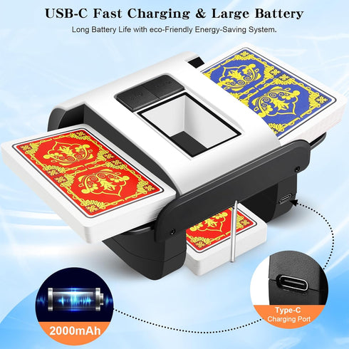 Xixter 2 Automatic Card Shuffler for Decks, Battery Powered Card Shuffler, Cards Shuffler Machine for Poker, Uno