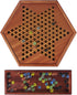 15" 16mm 60+12 VAMSLOVE Chinese Checkers Large Upgraded Version Wooden Game Board, Colorful Glass Marbles, Easy