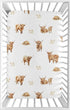 Sweet Jojo Designs Baby Fitted Mini Crib Sheet (Boho Highland Cow) for
