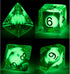 Gake Keeper Games & Dice: Firefly Dice - 7 Piece Resin Dice Set, Glow-in-The-Dark RPG Accessory
