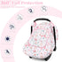 2 Cozy Baby Car Seat Cover Winter, Windproof Carseat Covers for Newborn with Layers Window, Pink Flowers Infant Car