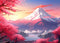 1000 Piece Puzzle for Adults - Iceberg Sakura Jigsaw Puzzles - Cherry Blossom & Mount Fuji Oil Painting