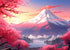 1000 Piece Puzzle for Adults - Iceberg Sakura Jigsaw Puzzles - Cherry Blossom & Mount Fuji Oil Painting