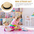 Mini Straw Hats for Dolls - Miniature Knitting Straw Hat, Natural Mini Hat for DIY Craft Dollhouse Decoration