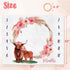 Highland Cow Baby Monthly Milestone Blanket, Floral Scotland Photo Prop Blanket for Newborn Nursery Gift Ideas 40" X 50
